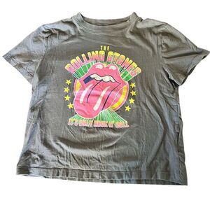 H&M Women’s Gray The Rolling Stones Graphic T-Shirt Size M Short Sleeve